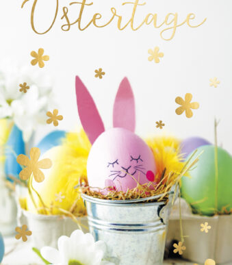 Paasgroetkaart 'Ei van konijn in emmer'