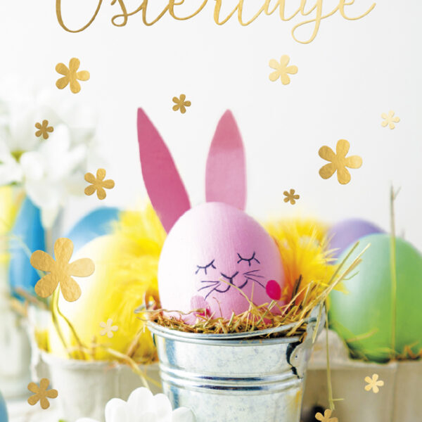 Paasgroetkaart 'Ei van konijn in emmer'