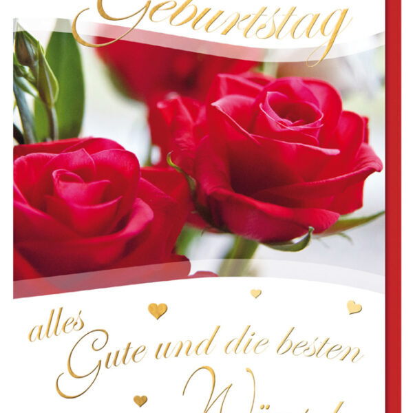 Verjaardagskaart 'Rode Roos'