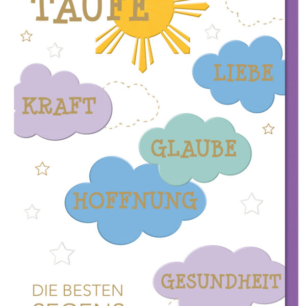 Wenskaart geboorte 'Gelukswolken'