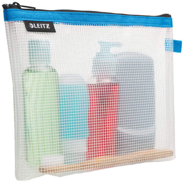 Leitz toilettas WOW reiziger, transparant/blauw