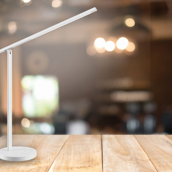 Hansa LED-tafellamp 'Halo', wit voetstatief.