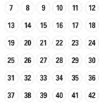 Cijferstickers 1-240, diameter: 12 mm, wit