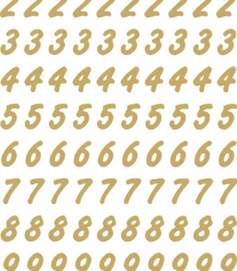 Gouden cijferstickers 0-9, transparante folie