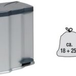 Vuilnisbakpedaal 'Gunnar', zilver/antraciet