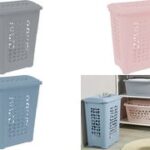 Wasmand 'per', met deksel, 60 liter, noordgrijs