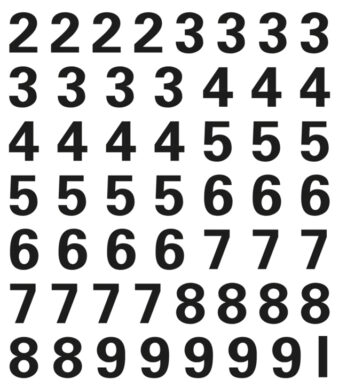 Herma cijfer-stickers 0-9, folie zwart, hoogte: 10 mm