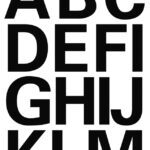 Stickerzelfklever letters A-Z, folie zwart, 25 mm hoog