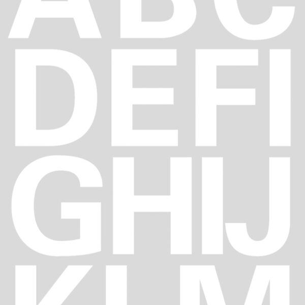 Letterstickers A-Z, folie wit, 25 mm