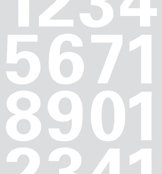 Herma Cijferstickers 0-9, folie wit, weerbestendig