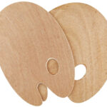 Kleurmengpalet SOLO Goya, hout, ovaal, 200 x 300 mm.