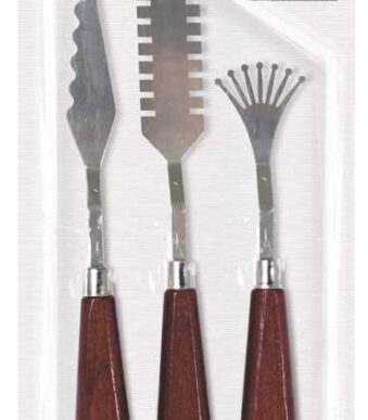 Gekartelde uitzetmessen, set van 3