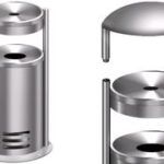 Veiligheidsasbak, rond, zilverkleurig