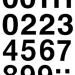 Cijferstickers 0-9, folie zwart, hoogte: 33 mm