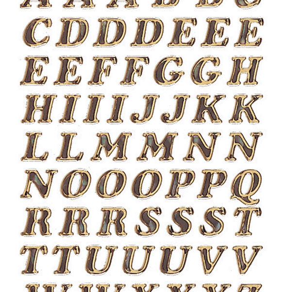 Herma alfabet-stickers A-Z, prismaverpakking, goud, 8 mm
