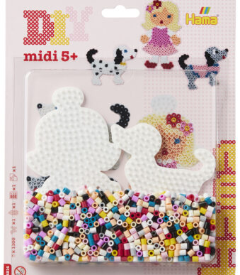 Hama strijkkralen midi 'Klein hondje/poppetje', op kaart