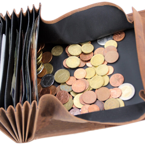 Alassio kelnerportemonnee, van jagersleer, bruin