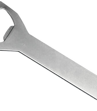 Roestvrijstalen mat geopende flesopener.