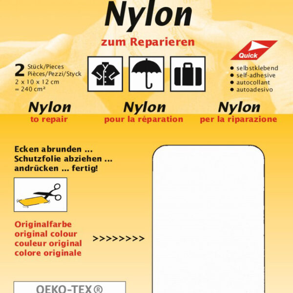 Zelfklevende nylon-reparatielappen, wit