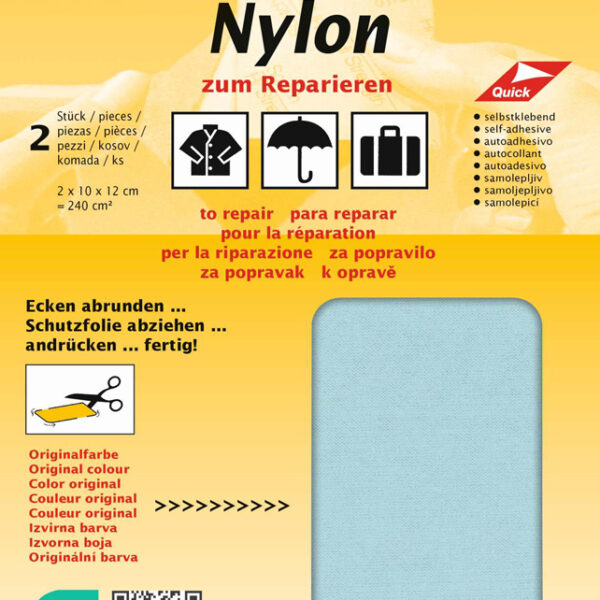 Zelfklevende nylon-reparatiestukken, ijsblauw