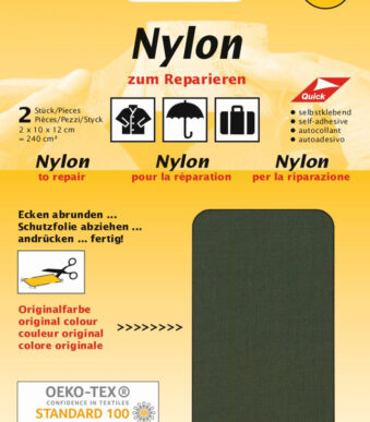 Nylon-reparatielappen, zelfklevend, olijfgroen