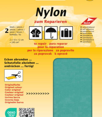 Zelfklevende nylon-reparatiestukken, turkoois