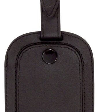 Leren bagagelabel, zwart