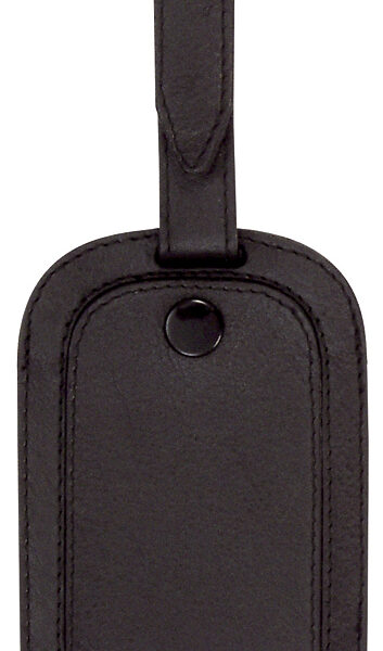 Leren bagagelabel, zwart