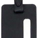 Leren bagagelabel, zwart
