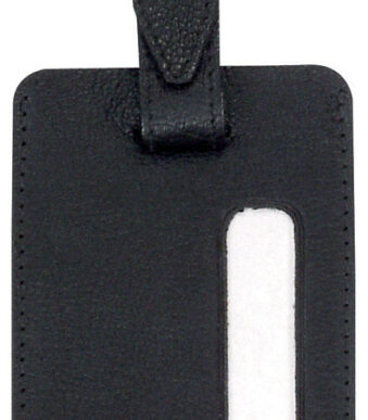 Leren bagagelabel, zwart