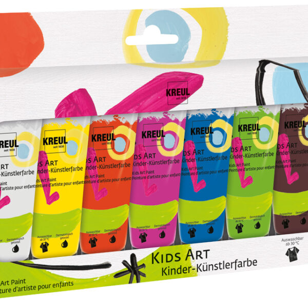 Kleurset voor kinderen, 8 tubes van 20 ml.