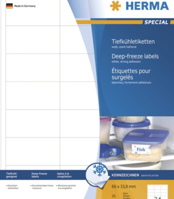 Herma diepvrieslabels speciaal, 66 x 33,8 mm, wit