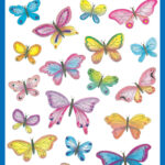 Avery Bloemmotiefstickers 'Vlinders'