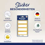 Huishoud-Etiketten met Gouden Lijst, 70 x 21 mm