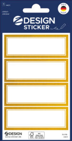 Huishoud-Etiketten met Gouden Lijst, 70 x 21 mm