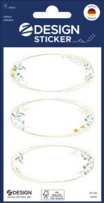 Decoratieve huishoudlabels met ovalen lijsten