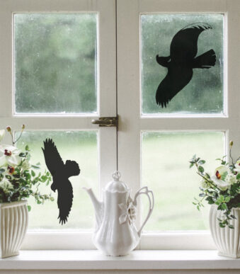 Raamhartje waarschuwingsstickers, zelfklevend, zwart