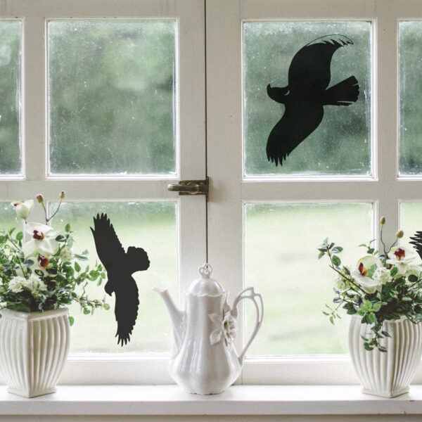 Raamhartje waarschuwingsstickers, zelfklevend, zwart