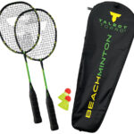 Talbot beachbadmintonset, kleur: zwart-neongroen.