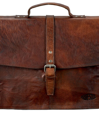 Aktetas 'JAYDEN', leer, bruin