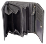 Portemonnee voor dames, RFID-beveiligd, van leer, grijs