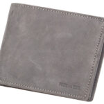 Portemonnee RFID-beveiligd, leer, horizontaal formaat, grijs