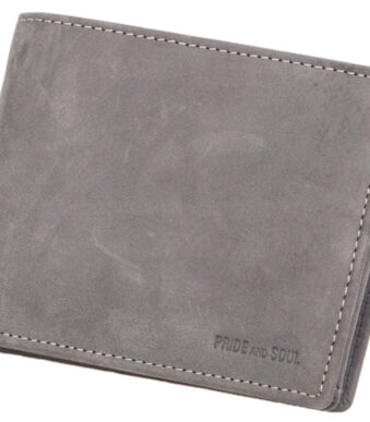 Portemonnee RFID-beveiligd, leer, horizontaal formaat, grijs