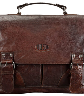 Leren schoudertasje 'Zakelijke tas groot', bruin