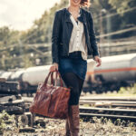 Leren handtas ROYAL 'T', echt leer, bruin