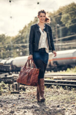 Leren handtas ROYAL 'T', echt leer, bruin