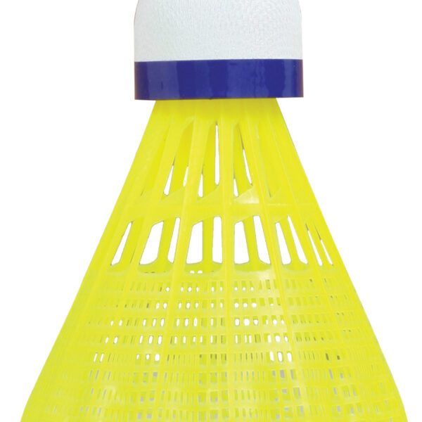 Badmintonshuttle technisch 350, gemiddeld, geel/blauw