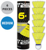 Badmintonshuttle technisch 350, gemiddeld, geel/blauw