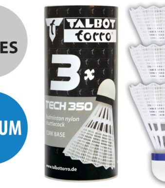 Badmintonshuttle Midi Tech 350, wit/blauw