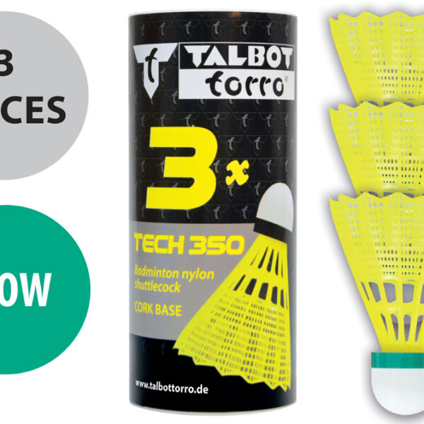 Badmintonshuttle Tech 350, langzaam, geel/groen